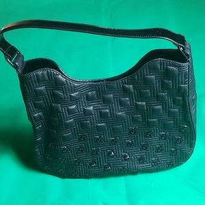 Leather and Pattern Leather Hobo Bag